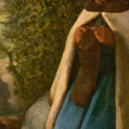 Pastorella Seduta Su Una Roccia Jean-François Millet jfm63 quadro stampato su tela