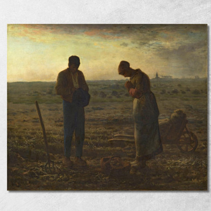 L'Angelus Jean-François Millet jfm65 quadro stampato su tela