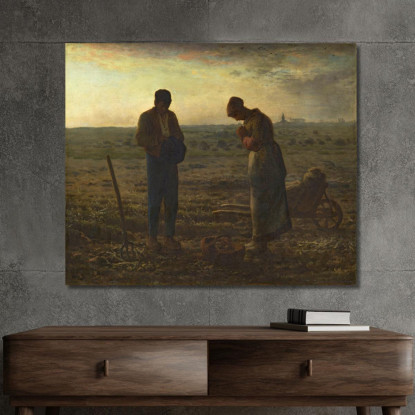 L'Angelus Jean-François Millet jfm65 quadro stampato su tela