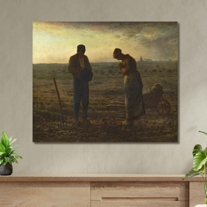 L'Angelus Jean-François Millet jfm65 quadro stampato su tela