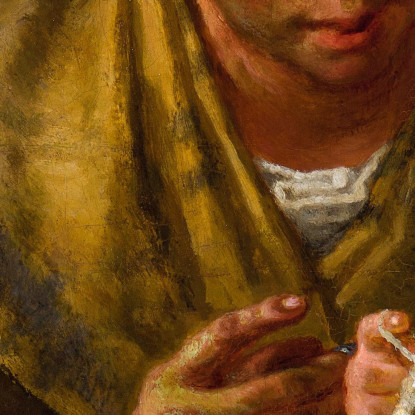 La Lezione Di Maglia Jean-François Millet jfm71 quadro stampato su tela