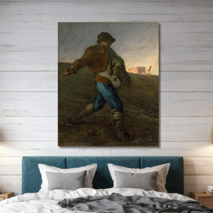Il Seminatore Jean-François Millet jfm79 quadro stampato su tela
