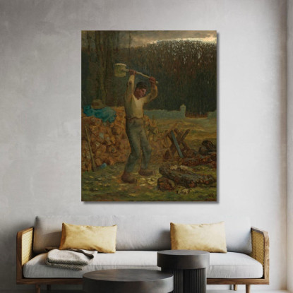 Il Taglialegna Jean-François Millet jfm80 quadro stampato su tela