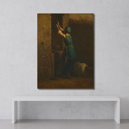 Donna Al Pozzo Jean-François Millet jfm88 quadro stampato su tela