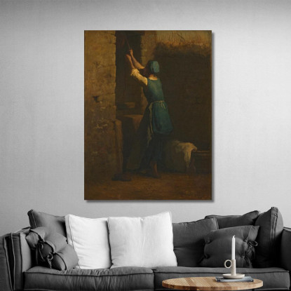 Donna Al Pozzo Jean-François Millet jfm88 quadro stampato su tela