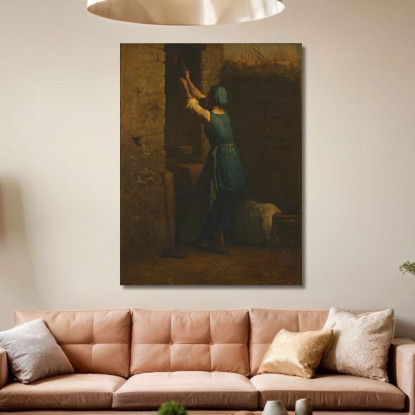Donna Al Pozzo Jean-François Millet jfm88 quadro stampato su tela