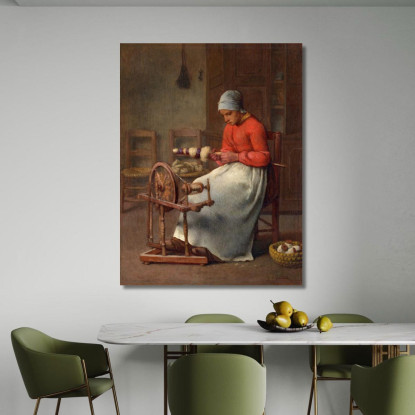Donna Che Fila Jean-François Millet jfm90 quadro stampato su tela