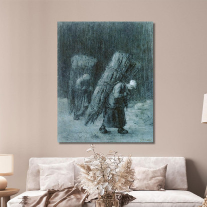 Donne Che Trasportano Fascine Jean-François Millet jfm92 quadro stampato su tela