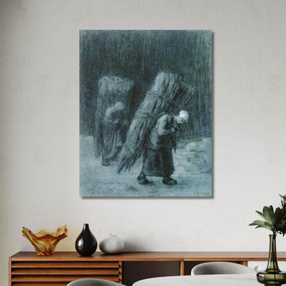 Donne Che Trasportano Fascine Jean-François Millet jfm92 quadro stampato su tela