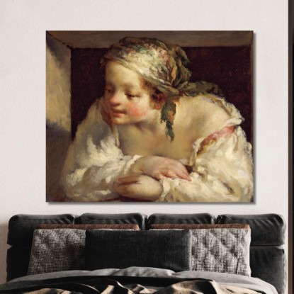 Giovane Donna Jean-François Millet jfm95 quadro stampato su tela