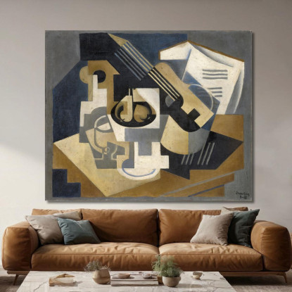 Chitarra E Portafrutta Su Un Tavolo Chitarra E Portafrutta Juan Gris jgr29 quadro stampato su tela
