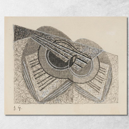 Natura Morta Con Chitarra E Un Libro Di Musica Juan Gris jgr55 quadro stampato su tela