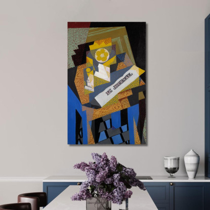 Giornale E Piatto Di Frutta Juan Gris jgr56 quadro stampato su tela