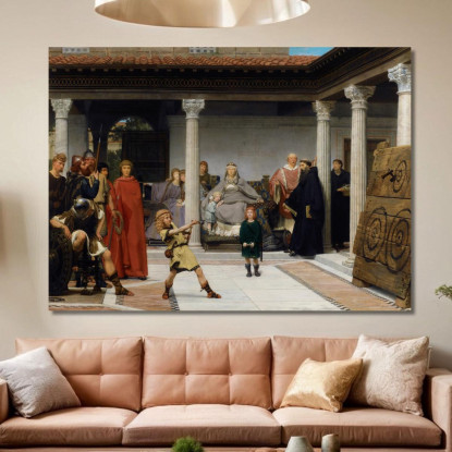 Istruzione Dei Figli Di Clodoveo Lawrence Alma-Tadema lat18 quadro stampato su tela