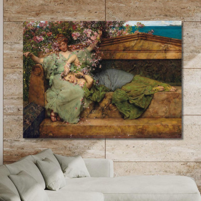 In Un Giardino Di Rose Lawrence Alma-Tadema lat23 quadro stampato su tela