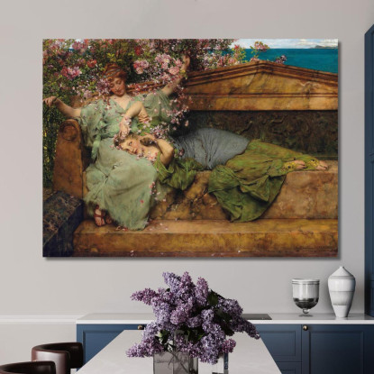 In Un Giardino Di Rose Lawrence Alma-Tadema lat23 quadro stampato su tela