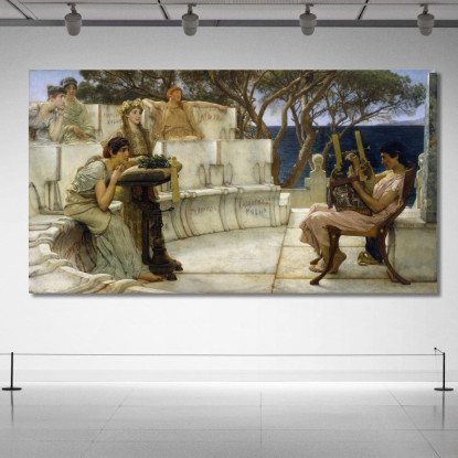 Saffo E Alceo Lawrence Alma-Tadema lat34 quadro stampato su tela