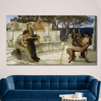 Saffo E Alceo Lawrence Alma-Tadema lat34 quadro stampato su tela