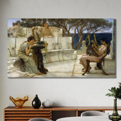 Saffo E Alceo Lawrence Alma-Tadema lat34 quadro stampato su tela