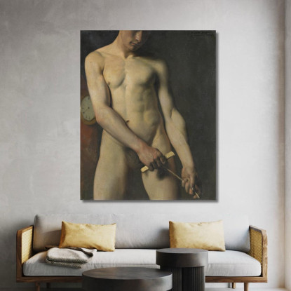 Studio Di Nudo Di Un Uomo Pascal Dagnan Bouveret pdb20 quadro stampato su tela