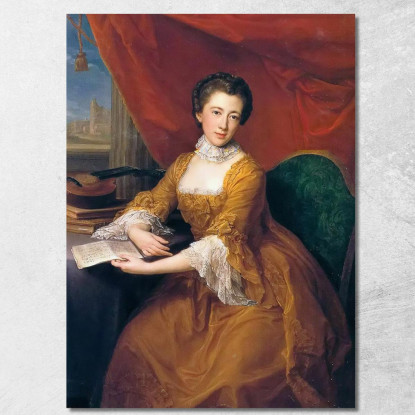 Ritratto Di Signora Margaret Georgiana Poyntz Pompeo Batoni pbt36 quadro stampato su tela