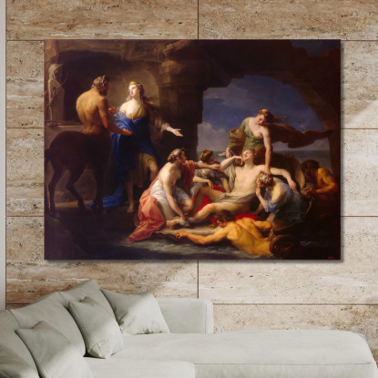 Teti Prende Achille Dal Centauro Chirone Pompeo Batoni pbt53 quadro stampato su tela