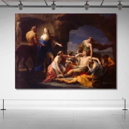 Teti Prende Achille Dal Centauro Chirone Pompeo Batoni pbt53 quadro stampato su tela