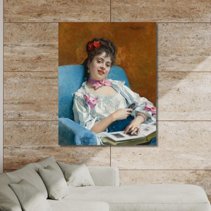 Aline Album Di Famiglia Aline Riflessioni Raimundo de Madrazo y Garreta rmg8 quadro stampato su tela