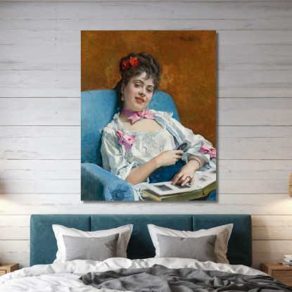 Aline Album Di Famiglia Aline Riflessioni Raimundo de Madrazo y Garreta rmg8 quadro stampato su tela
