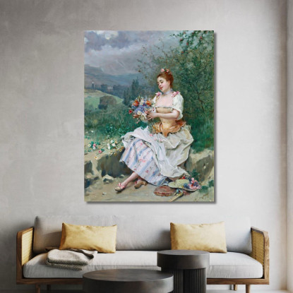 Il Mazzo Di Fiori Raimundo de Madrazo y Garreta rmg16 quadro stampato su tela