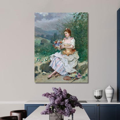 Il Mazzo Di Fiori Raimundo de Madrazo y Garreta rmg16 quadro stampato su tela