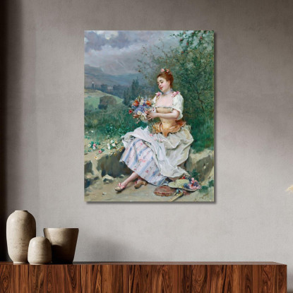 Il Mazzo Di Fiori Raimundo de Madrazo y Garreta rmg16 quadro stampato su tela