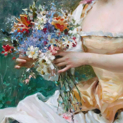 Il Mazzo Di Fiori Raimundo de Madrazo y Garreta rmg16 quadro stampato su tela