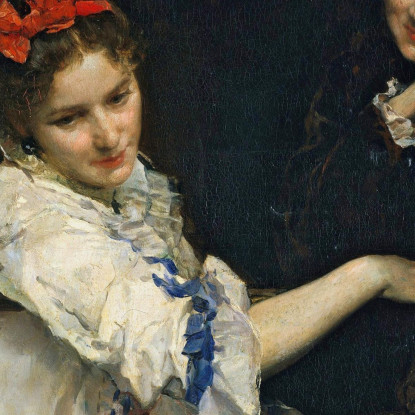 Ragazze Alla Finestra Raimundo de Madrazo y Garreta rmg18 quadro stampato su tela