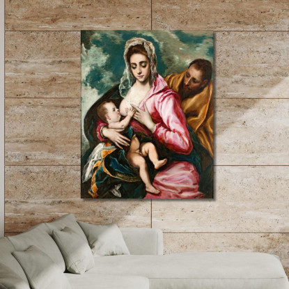 Sacra Famiglia Raimundo de Madrazo y Garreta rmg19 quadro stampato su tela