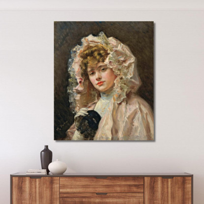 Ragazza Che Tiene Un Lupo Raimundo de Madrazo y Garreta rmg20 quadro stampato su tela