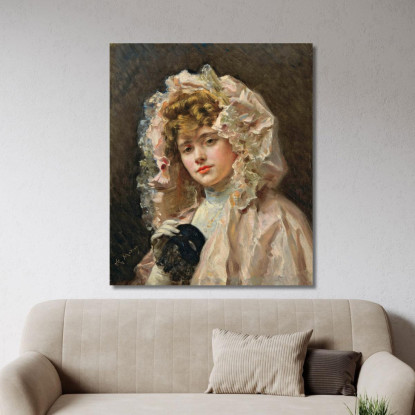 Ragazza Che Tiene Un Lupo Raimundo de Madrazo y Garreta rmg20 quadro stampato su tela