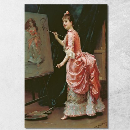 Malizia Del Modellismo Raimundo de Madrazo y Garreta rmg23 quadro stampato su tela