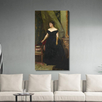 Ritratto Della Signora Isaac Hirsch Kann Nata Koenigswarter Raimundo de Madrazo y Garreta rmg24 quadro stampato su tela