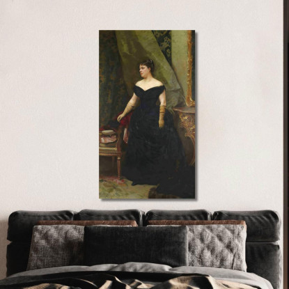 Ritratto Della Signora Isaac Hirsch Kann Nata Koenigswarter Raimundo de Madrazo y Garreta rmg24 quadro stampato su tela