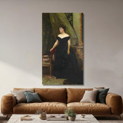 Ritratto Della Signora Isaac Hirsch Kann Nata Koenigswarter Raimundo de Madrazo y Garreta rmg24 quadro stampato su tela