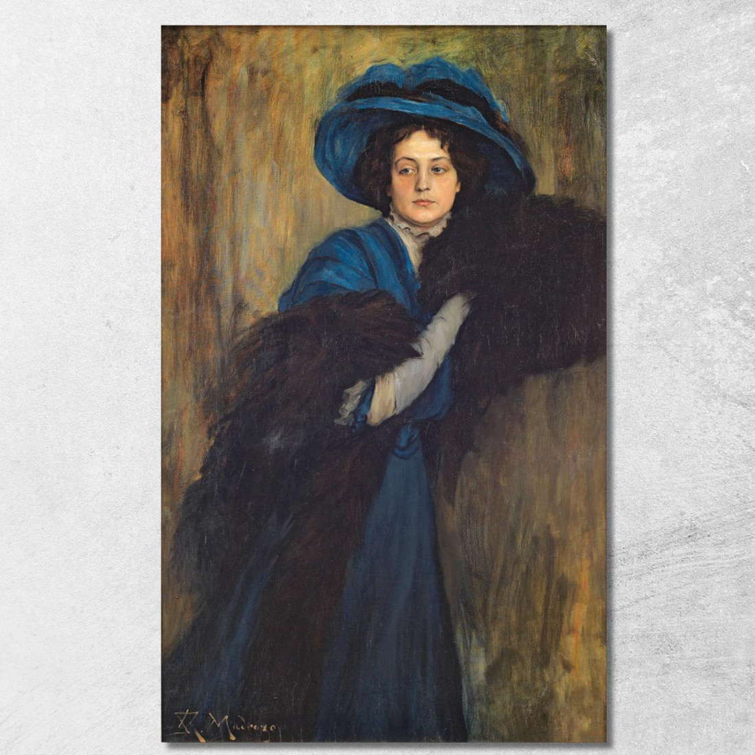 Ritratto Di Dama In Blu Raimundo de Madrazo y Garreta rmg26 quadro stampato su tela
