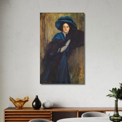 Ritratto Di Dama In Blu Raimundo de Madrazo y Garreta rmg26 quadro stampato su tela