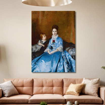 Ritratto Della Signora Clotilde De Cándamo E Di Suo Figlio Carlos Raimundo de Madrazo y Garreta rmg30 quadro stampato su tela