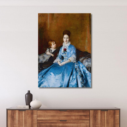 Ritratto Della Signora Clotilde De Cándamo E Di Suo Figlio Carlos Raimundo de Madrazo y Garreta rmg30 quadro stampato su tela