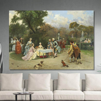 Principessa Nei Giardini Di Versailles Raimundo de Madrazo y Garreta rmg31 quadro stampato su tela