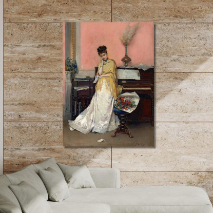 Fantasticheria La Lettera Raimundo de Madrazo y Garreta rmg33 quadro stampato su tela