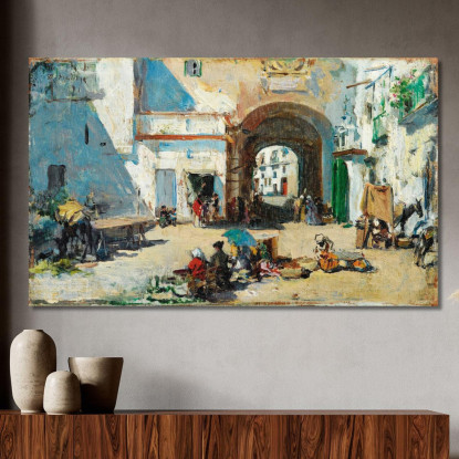 Scena Di Strada Raimundo de Madrazo y Garreta rmg35 quadro stampato su tela
