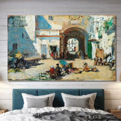 Scena Di Strada Raimundo de Madrazo y Garreta rmg35 quadro stampato su tela