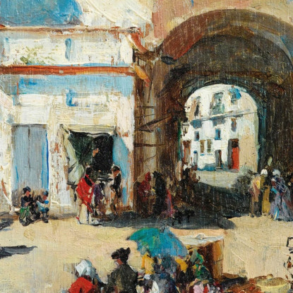 Scena Di Strada Raimundo de Madrazo y Garreta rmg35 quadro stampato su tela